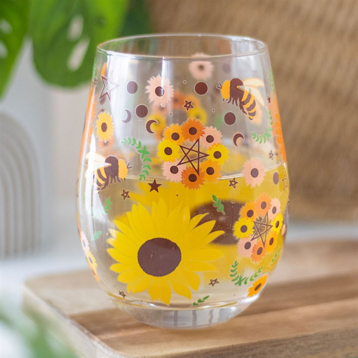 Bee Radiant Print Stemless Glass Bee Radiant Print Stemless Glass