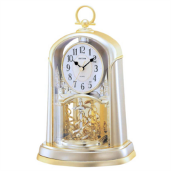Gold Mantel Clock with Rotating Twist Pendulum