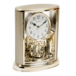 Two Tone Oval Mantel Clock with Rotating Pendulum