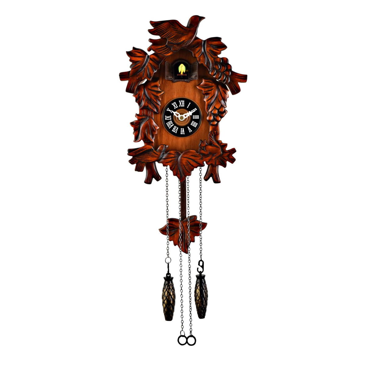 Small Wooden Cuckoo Clock with Bird Detail Small Wooden Cuckoo Clock with Bird Detail