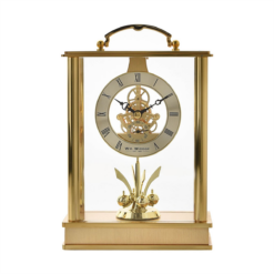 Lantern Style Skeleton Mantel Clock with Rotating Pendulum