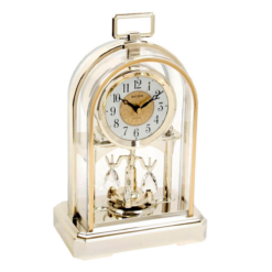Gilt Arch Anniversary Style Mantel Clock with Handle