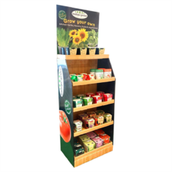 Small Cardboard Retail Display Stand for Grow Your Own Herb Kits