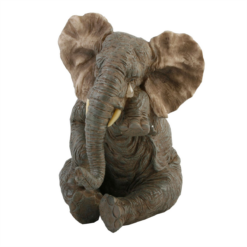 Sitting Elephant Figurine with Tear Detail