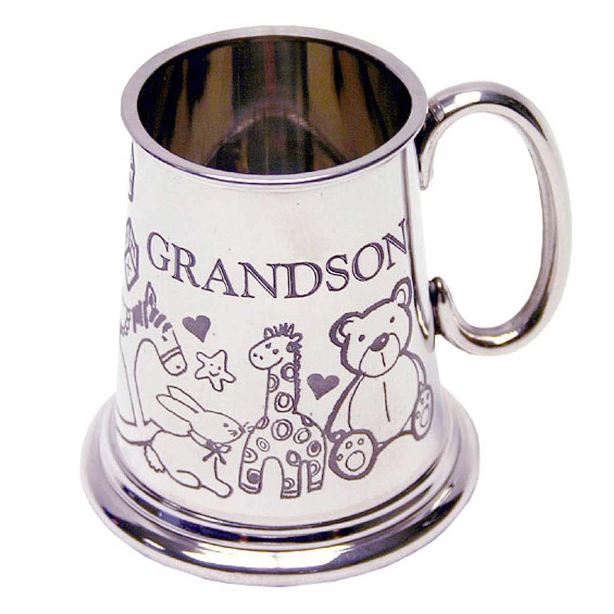 Pewter Baby Mug for Grandson Gift Boxed Pewter Baby Mug for Grandson Gift Boxed