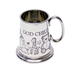 Pewter Baby Mug for Godchild Gift Boxed
