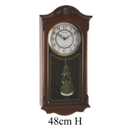 Wooden Pendulum Wall Clock with Westminster Chime and Hour Strike – Arch Top