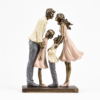 Family of Four Decorative Figurine Bronze and Blush Pink Ornament