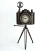 Vintage Camera Tripod Mantel Clock Decorative Table Clock