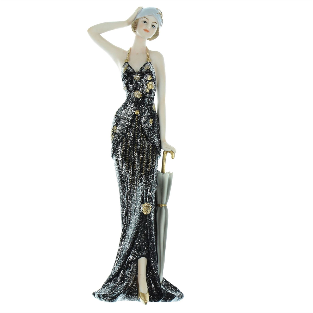 Broadway Style Lady Figurine Black Dress Ornament 32cm Broadway Style Lady Figurine Black Dress Ornament 32cm