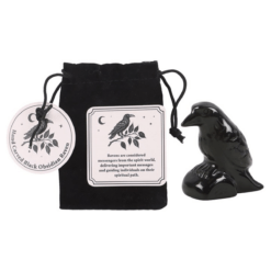 Alternative view of Black Obsidian Raven Ornament in a Bag
