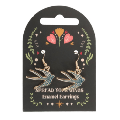 Alternative view of Blue Spread Your Wings Swallow Earrings