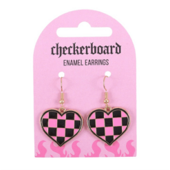 Alternative view of Checkerboard Heart Earrings