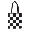 Checkerboard Print Polycotton Tote Bag with Enamel Heart Pin Badge