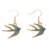 Blue Spread Your Wings Swallow Earrings