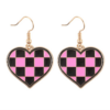 Checkerboard Heart Earrings
