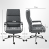 Charcoal Grey Office Gaming Chair – Ergonomic Linen Fabric Swivel Desk Chair
