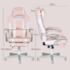 Pink PU Leather Gaming Chair with Footrest – 150° Reclining Ergonomic Office Chair