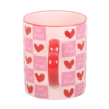 Love Yourself Checkered Mug with Heart Handle