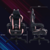 Pink and Black Gaming Chair with Footrest and Cat Ears – Reclining Ergonomic Office Chair