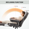 Grey Reclining Gaming Chair with Footrest – High Back Ergonomic Office Chair