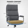 Charcoal Grey Office Gaming Chair – Ergonomic Linen Fabric Swivel Desk Chair