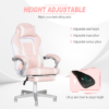 Pink PU Leather Gaming Chair with Footrest – 150° Reclining Ergonomic Office Chair