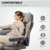 Grey Reclining Gaming Chair with Footrest – High Back Ergonomic Office Chair