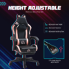 Pink and Black Gaming Chair with Footrest and Cat Ears – Reclining Ergonomic Office Chair