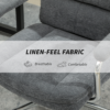 Charcoal Grey Office Gaming Chair – Ergonomic Linen Fabric Swivel Desk Chair