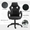 Executive Racing Gaming Office Chair – Black PU Leather Swivel Computer Desk Chair