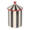 Black Striped Circus Tent Storage Jar
