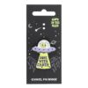 Glow in the Dark UFO Enamel Pin Badge