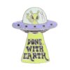 Glow in the Dark UFO Enamel Pin Badge