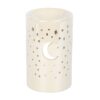 Iridescent White Moon Pillar Oil Burner and Wax Warmer