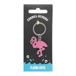 Alternative view of Flamin-goth Flamingo Keyring