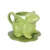 Luna Frog Shaped Mug and Lily Pad Saucer