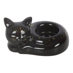 Alternative view of Black Cat Magick Curled Cat Tealight Holder