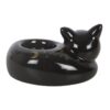 Black Cat Magick Curled Cat Tealight Holder