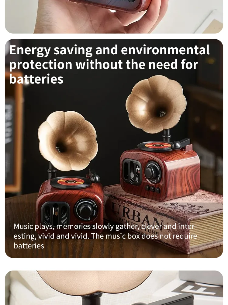 Vintage Gramophone Music Box – Decorative Wind-Up Home Ornament Vintage Gramophone Music Box – Decorative Wind-Up Home Ornament - Image 15