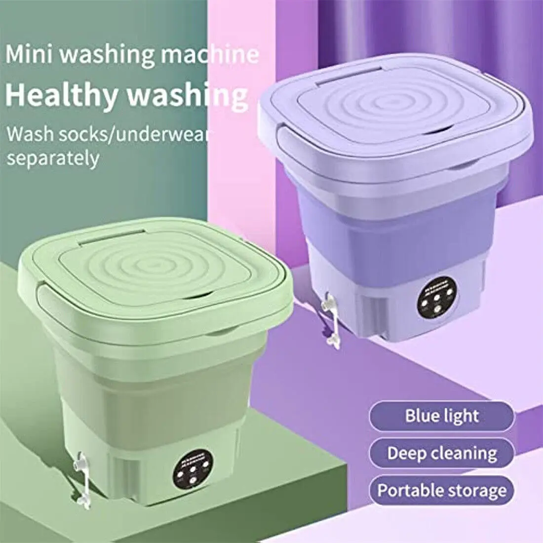 8L Portable Folding Washing Machine with Spin Dryer – Mini Travel Washer 8L Portable Folding Washing Machine with Spin Dryer – Mini Travel Washer - Image 12