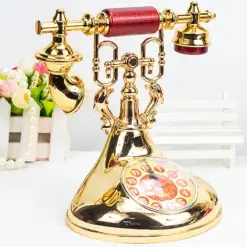 Alternative view of Retro Telephone Alarm Clock – Vintage Desk Clock Home Decoration