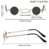 Small Round Sunglasses Metal Frame – UV400 Retro Punk Glasses for Men and Women