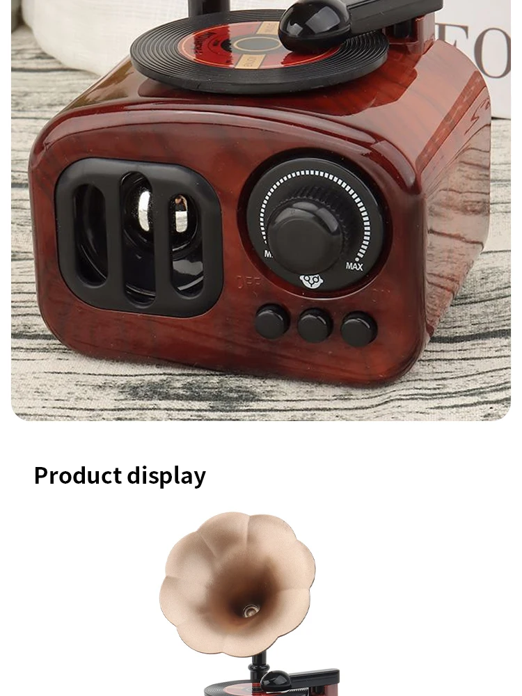 Vintage Gramophone Music Box – Decorative Wind-Up Home Ornament Vintage Gramophone Music Box – Decorative Wind-Up Home Ornament - Image 3