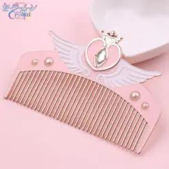 Alternative view of Anime Metal Hair Comb Cosplay Prop – Pink Cartoon Decorative Hair Accessory