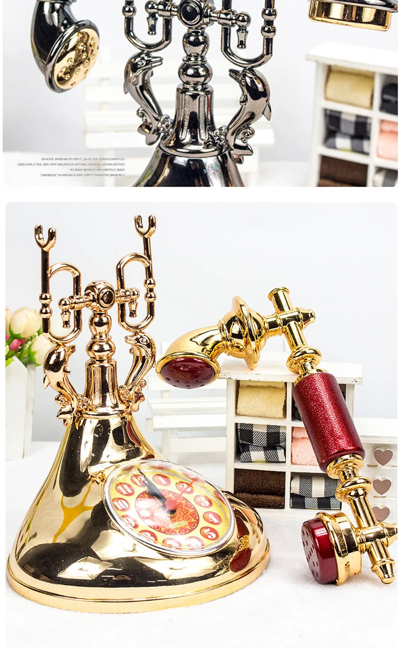 Retro Telephone Alarm Clock – Vintage Desk Clock Home Decoration Retro Telephone Alarm Clock – Vintage Desk Clock Home Decoration - Image 15