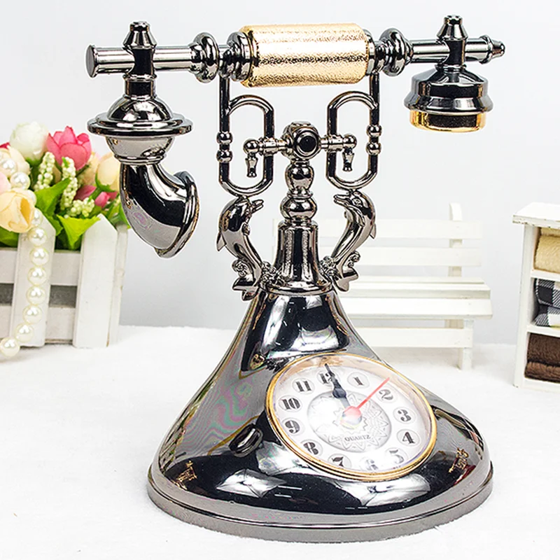 Retro Telephone Alarm Clock – Vintage Desk Clock Home Decoration Retro Telephone Alarm Clock – Vintage Desk Clock Home Decoration - Image 3