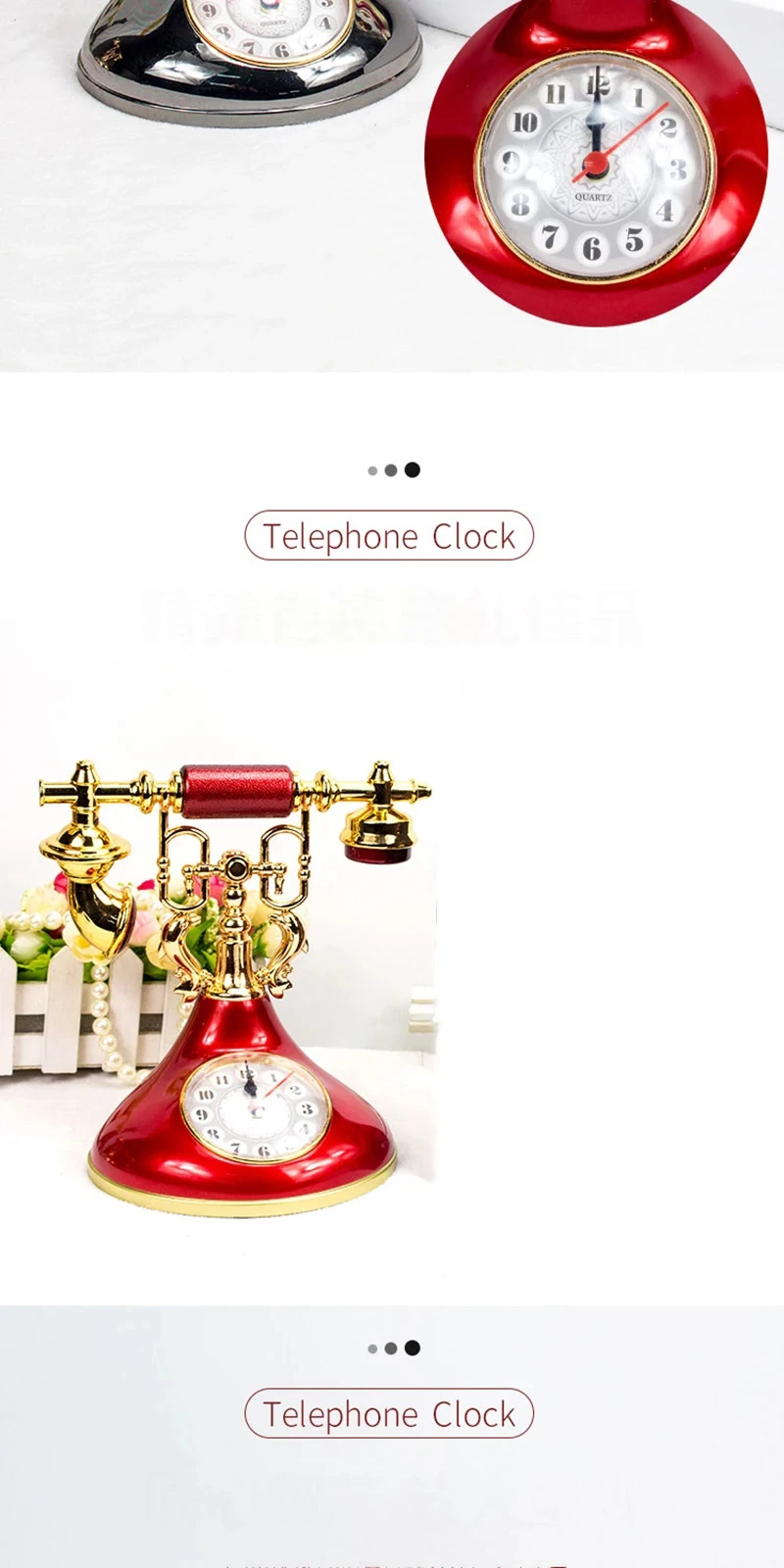 Retro Telephone Alarm Clock – Vintage Desk Clock Home Decoration Retro Telephone Alarm Clock – Vintage Desk Clock Home Decoration - Image 13
