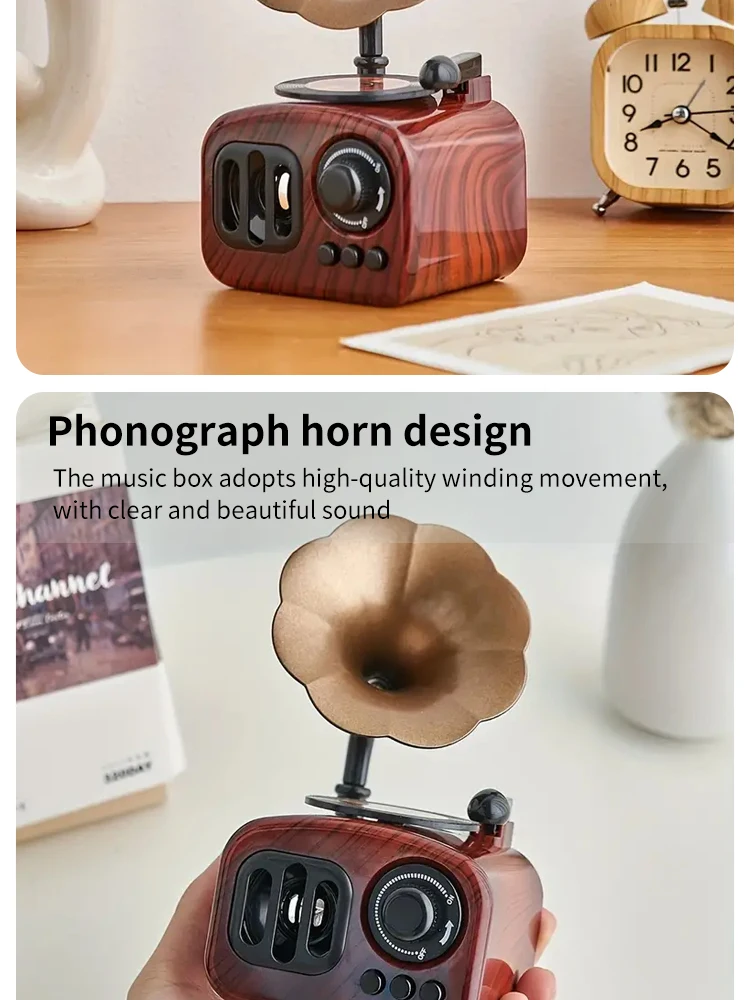 Vintage Gramophone Music Box – Decorative Wind-Up Home Ornament Vintage Gramophone Music Box – Decorative Wind-Up Home Ornament - Image 14