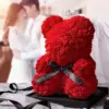 Artificial Rose Teddy Bear Gift for Mum – Decorative Flower Keepsake